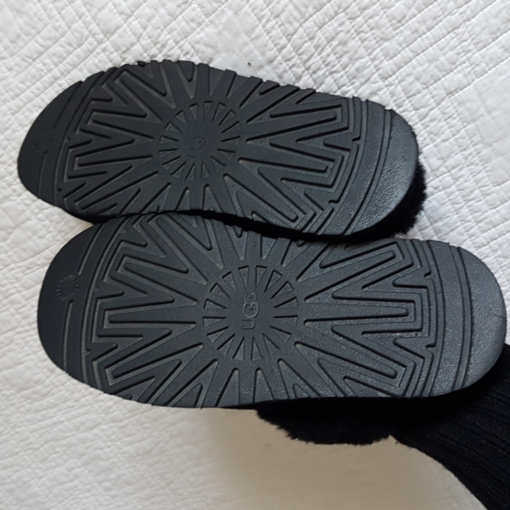 UGG Women's Plush Black Slippers - Picture 5 of 12